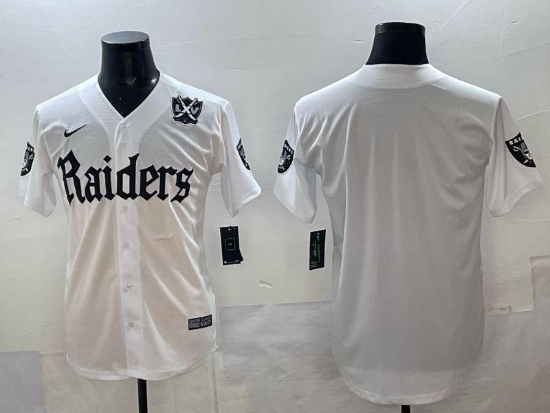 Men 2025 Oakland Raiders Blank white 6th generation Joint Name Nike Limited NFL Jersey style 03